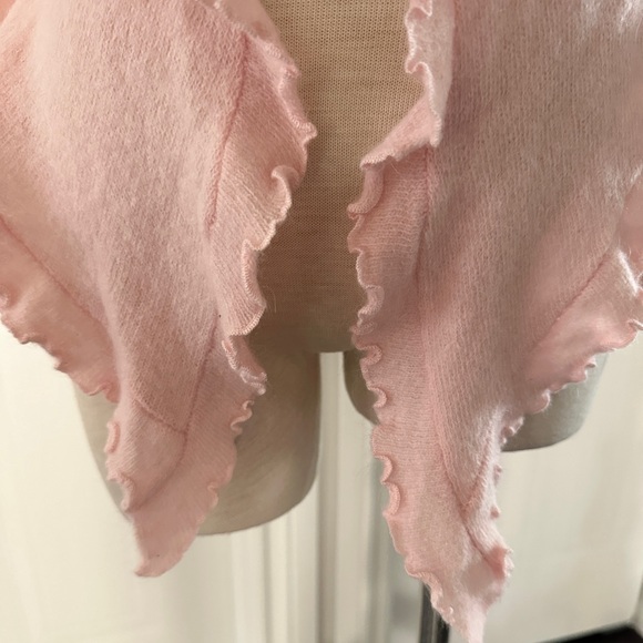 Vintage Moda International Baby Pink Lambswool and Rabbit Hair Cardigan Sweater - Picture 3 of 9